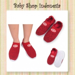 large Sepatu Slip on Anak FlLa Merah